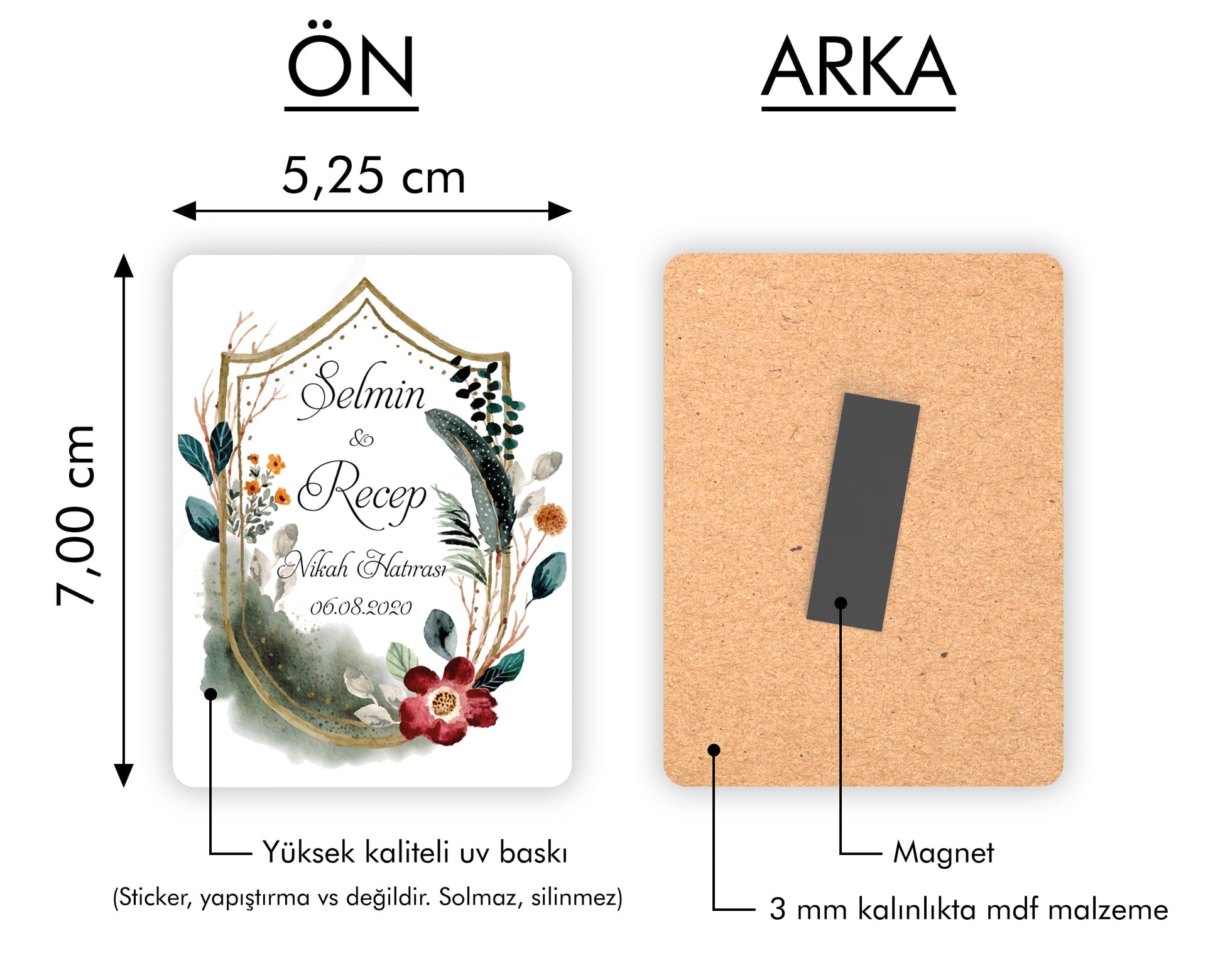Bohem Temalı Ahşap Magnet