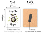 Panda Desenli Ahşap Magnet