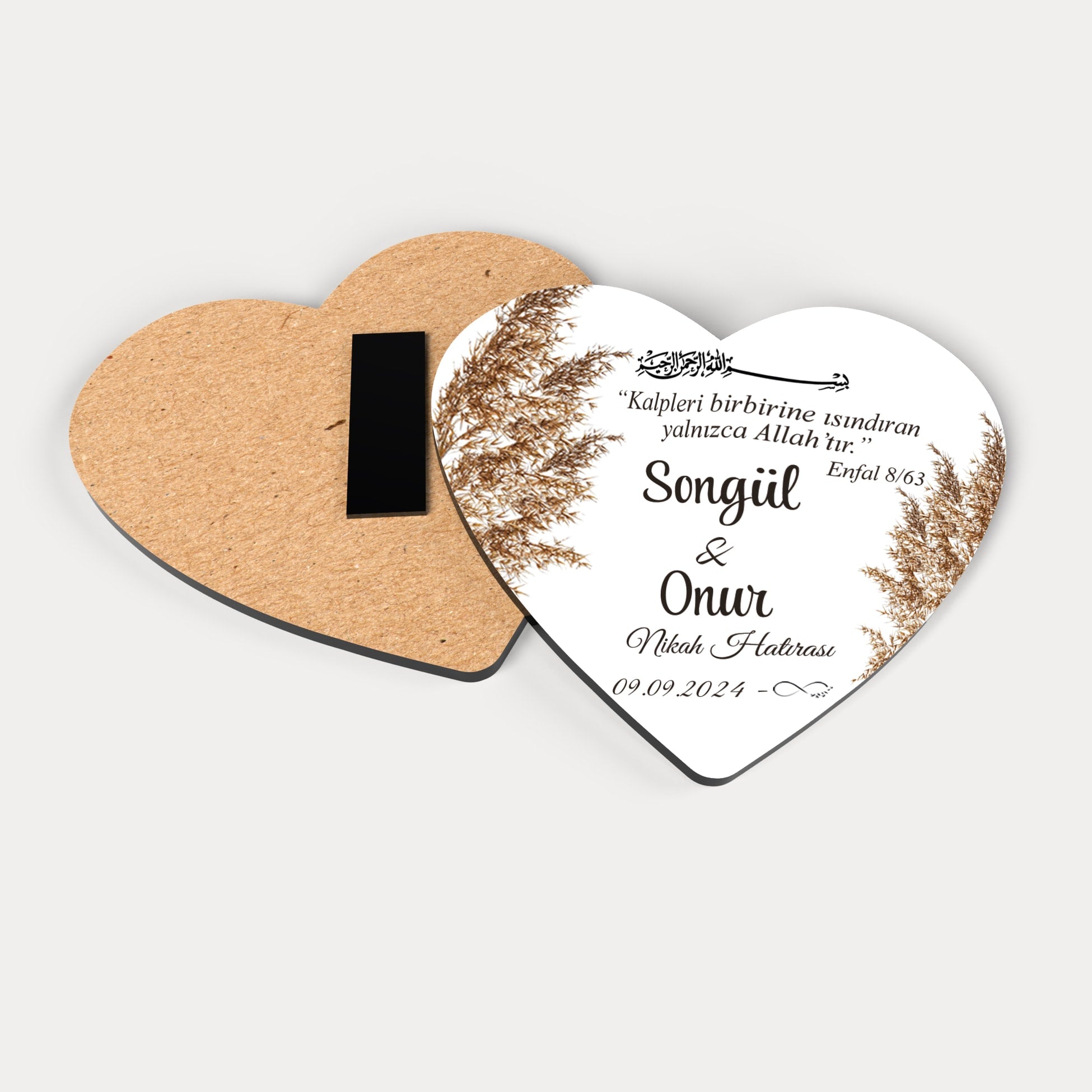 Pampas Desenli Ahşap Magnet