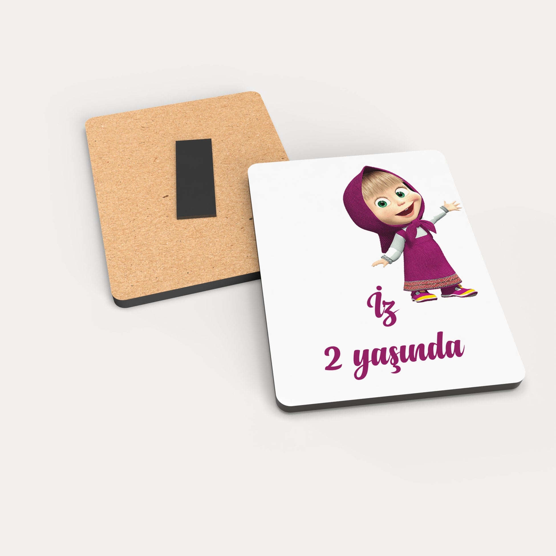 Maşa Ve Koca Ayı Temalı Ahşap Magnet
