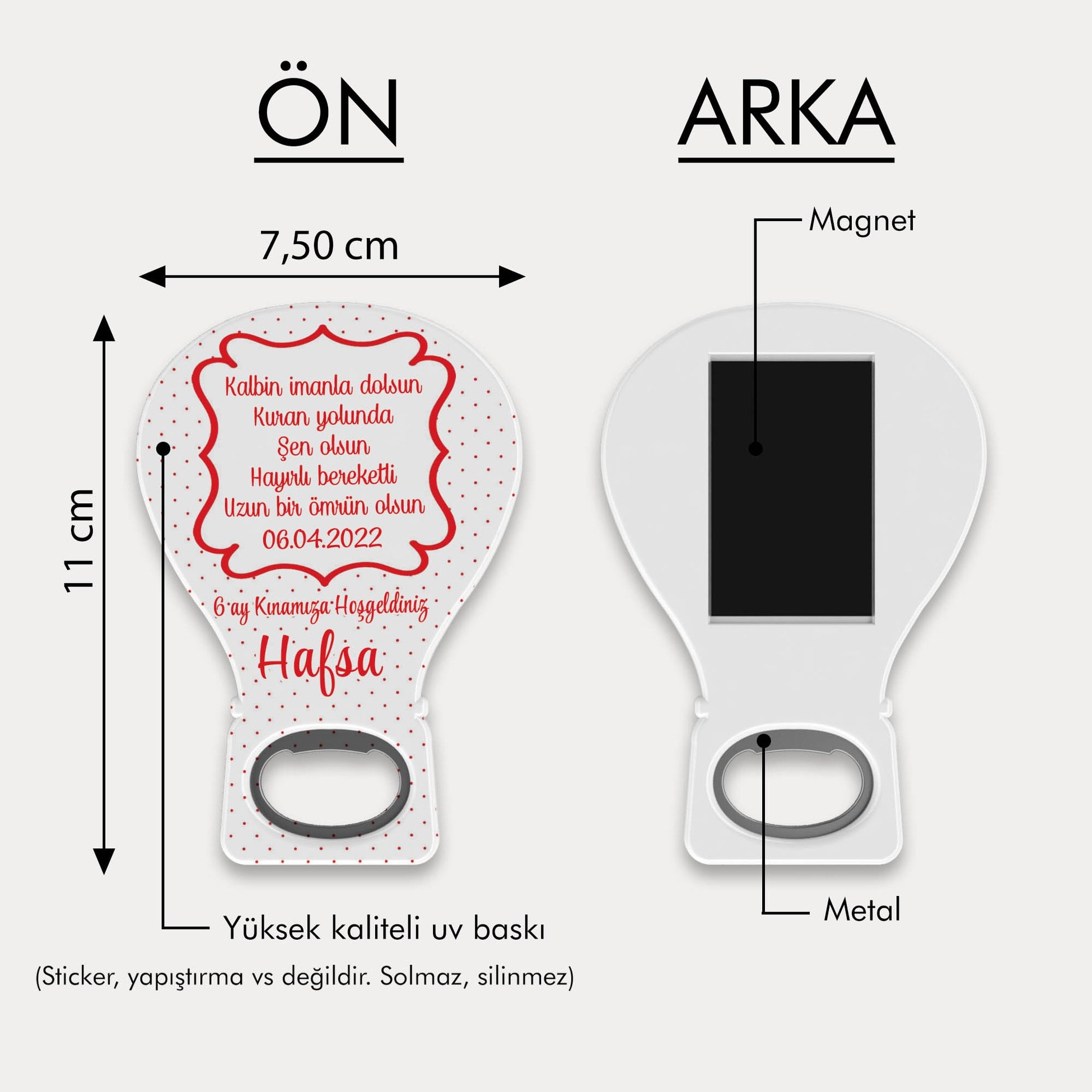 6 Ay Kınası Temalı Balon Açacak Magnet