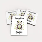 Panda Desenli Ahşap Magnet