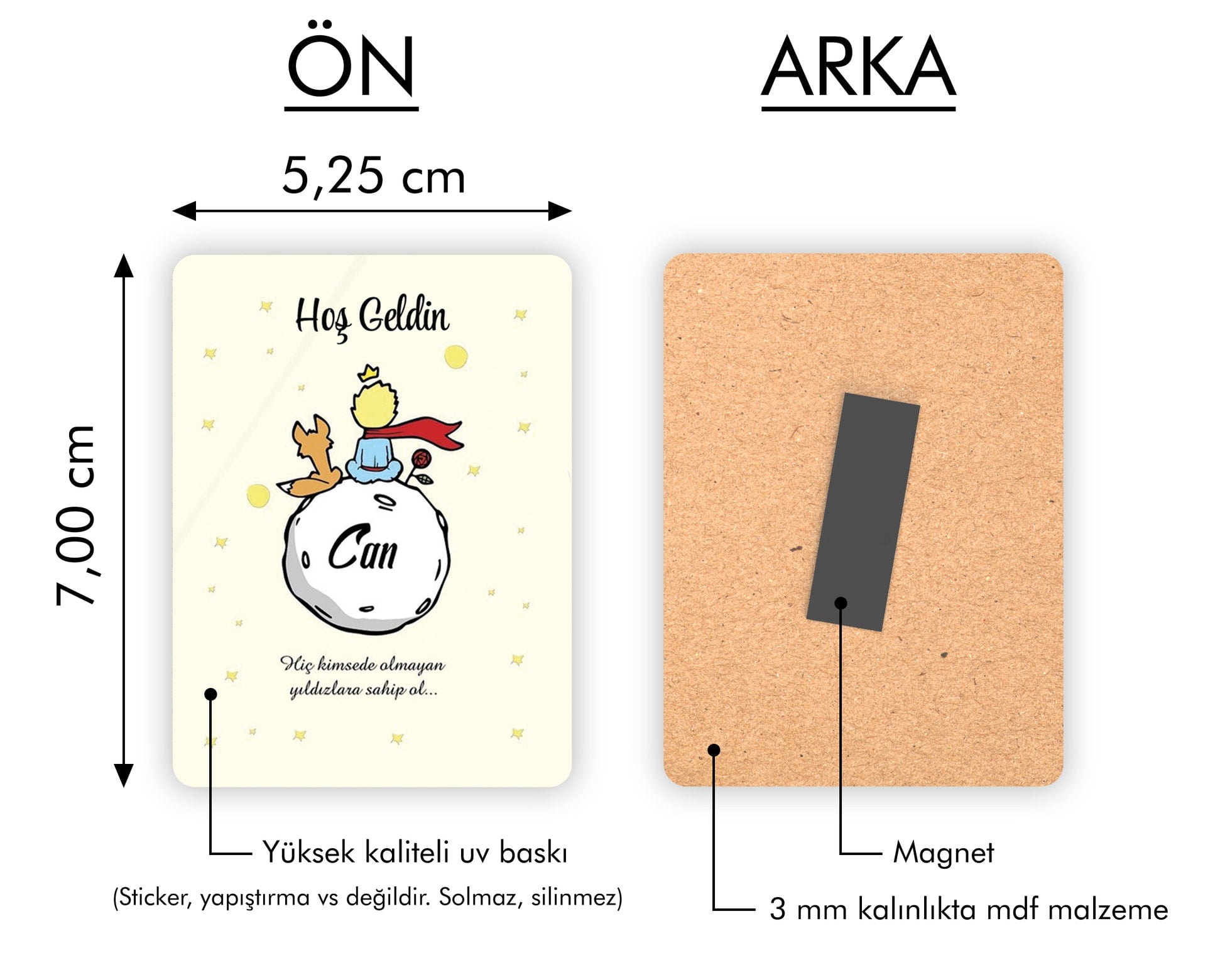 Küçük Prens Desenli Ahşap Magnet