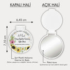 Papatya Desenli Yuvarlak Ayna