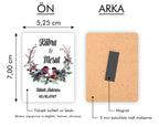 Çift Kuş Desenli Ahşap Magnet