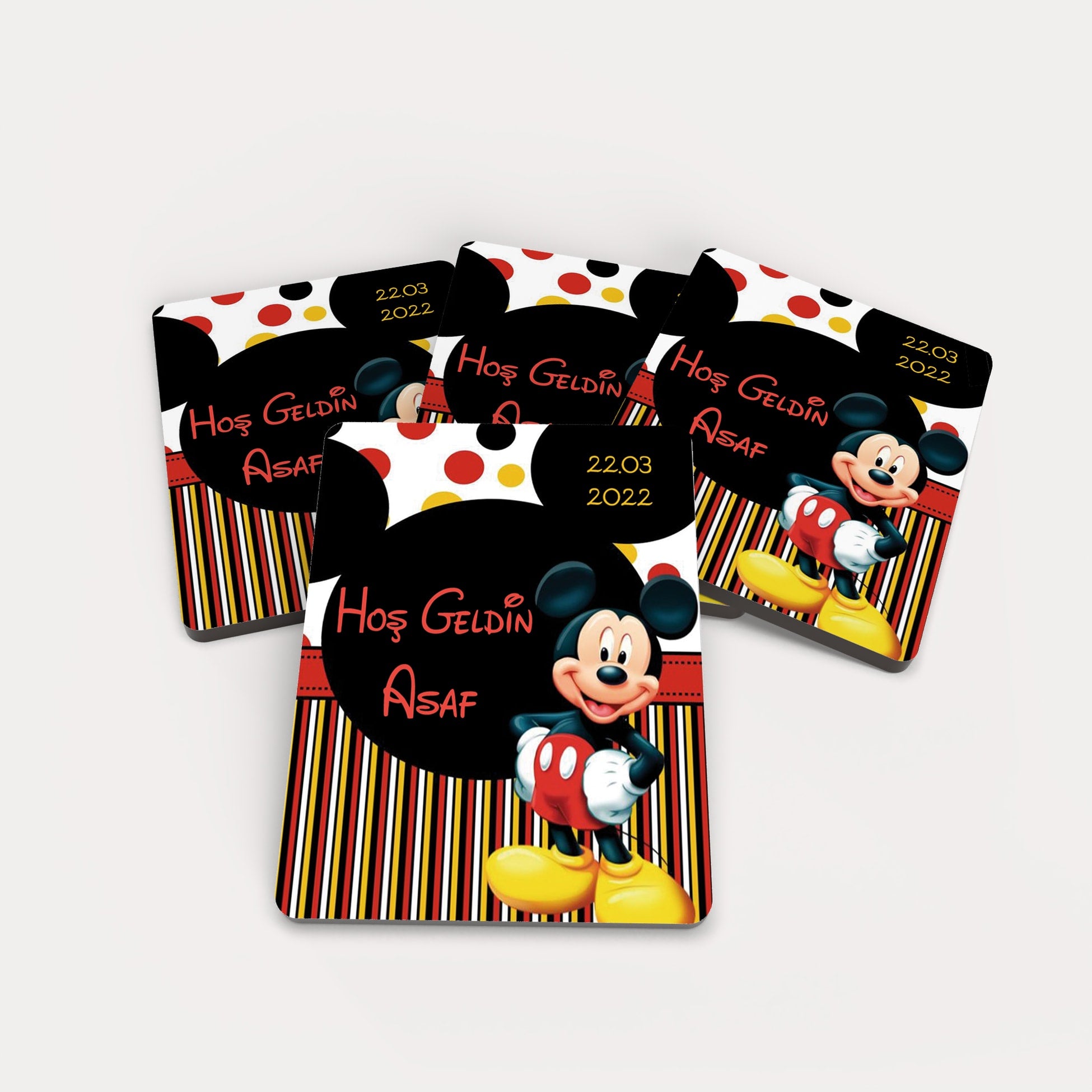 Mickey Mousel Temalı Ahşap Magnet