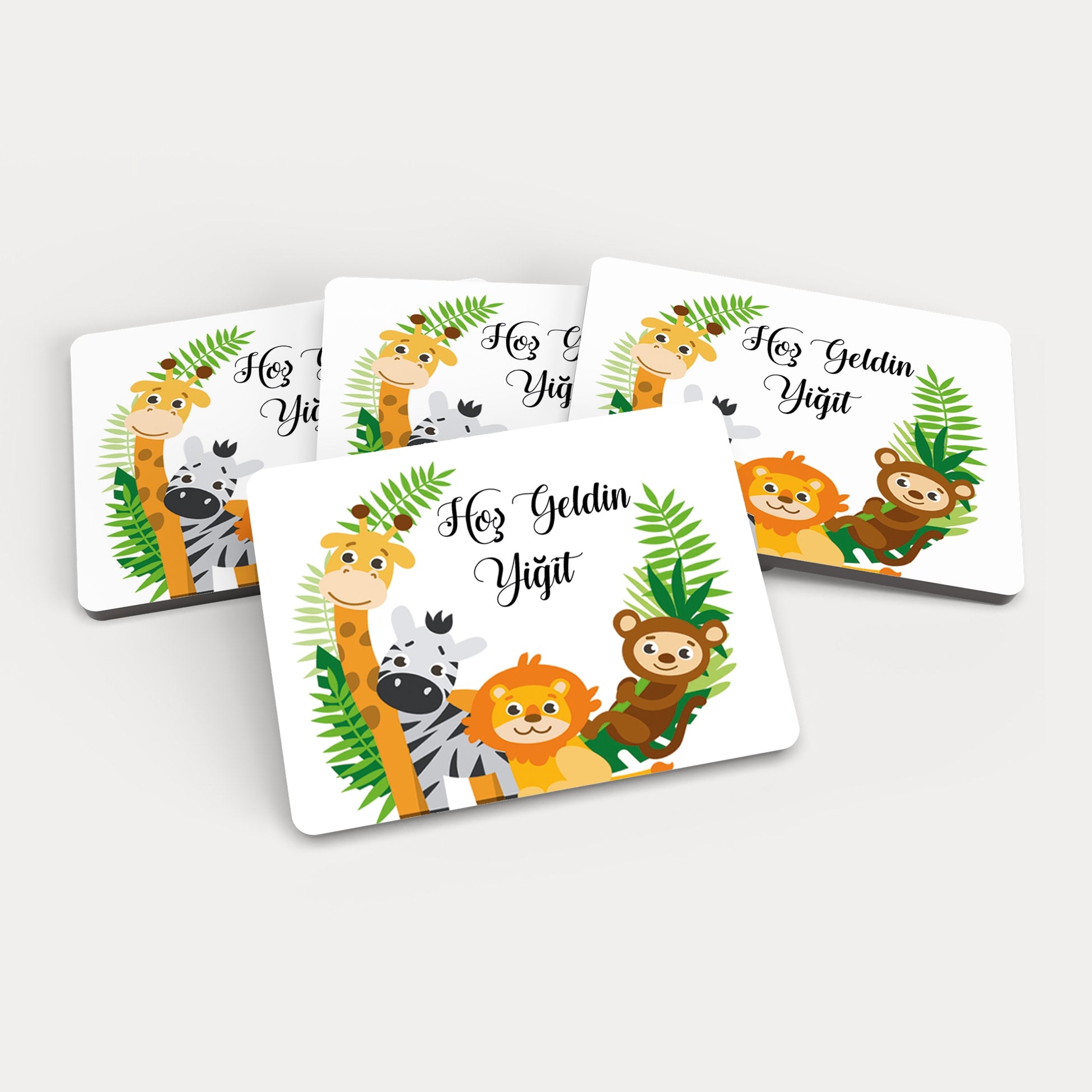 Safari Desenli Ahşap Magnet