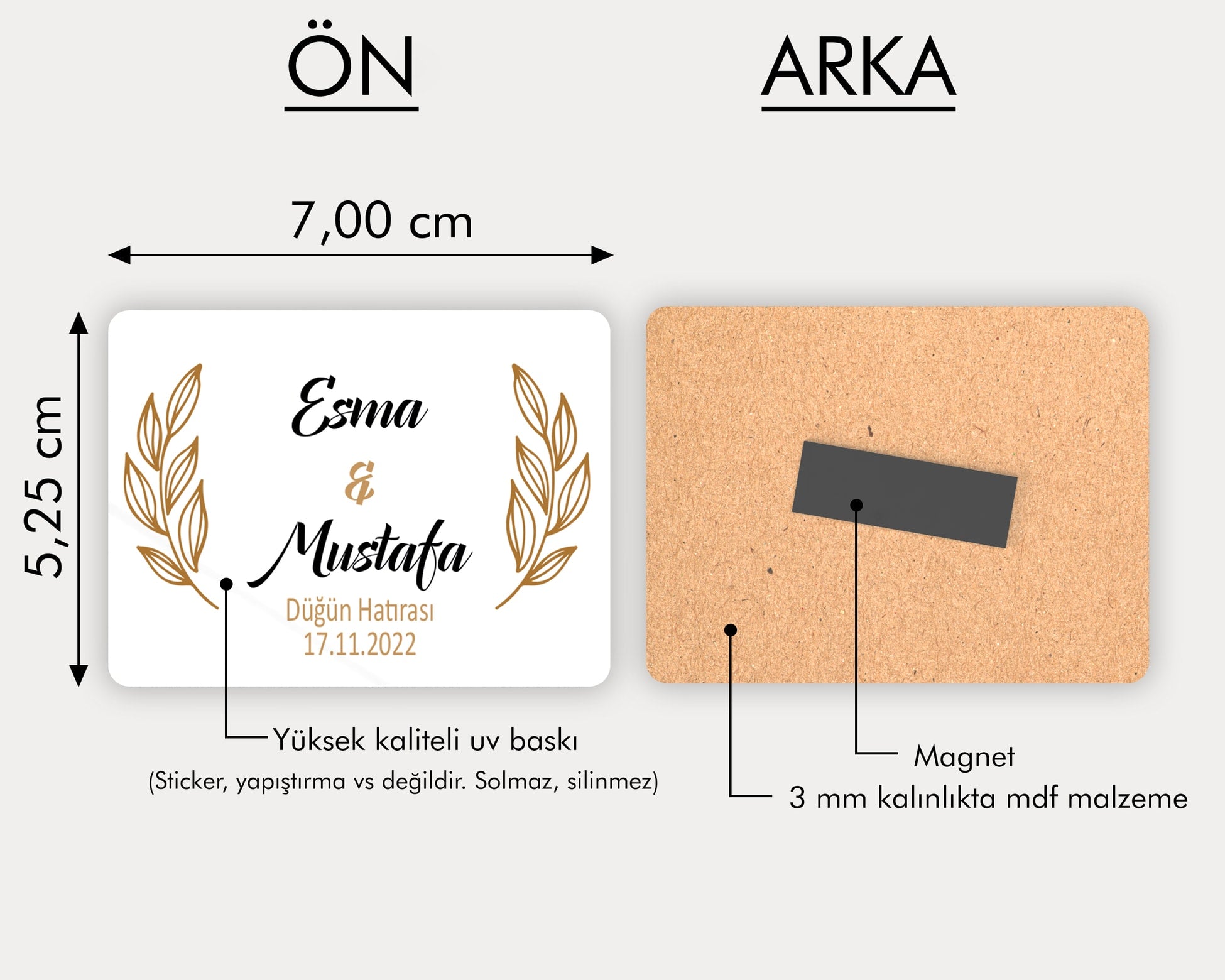 Başak Desenli Ahşap Magnet