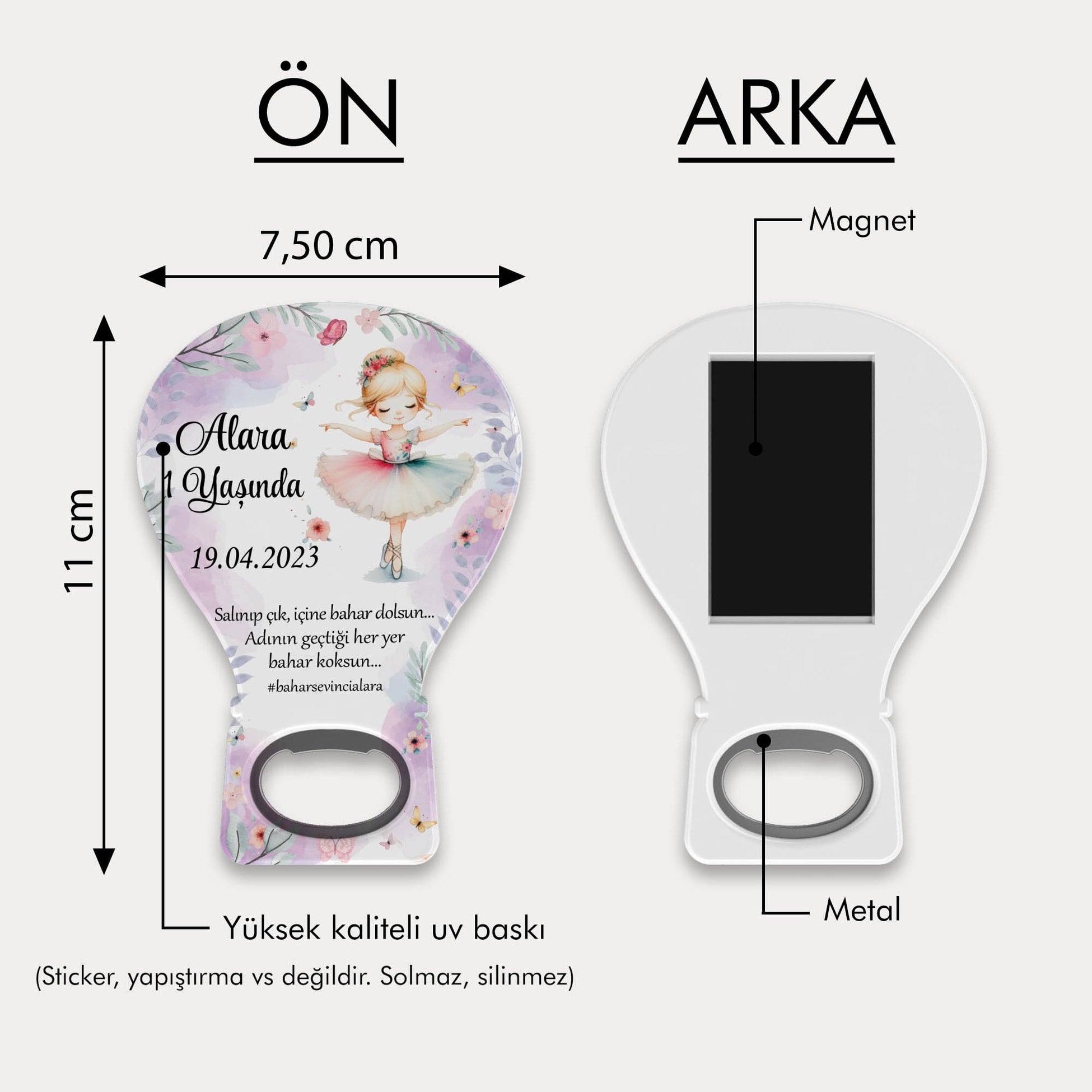 Balerin Temalı Balon Açacak Magnet