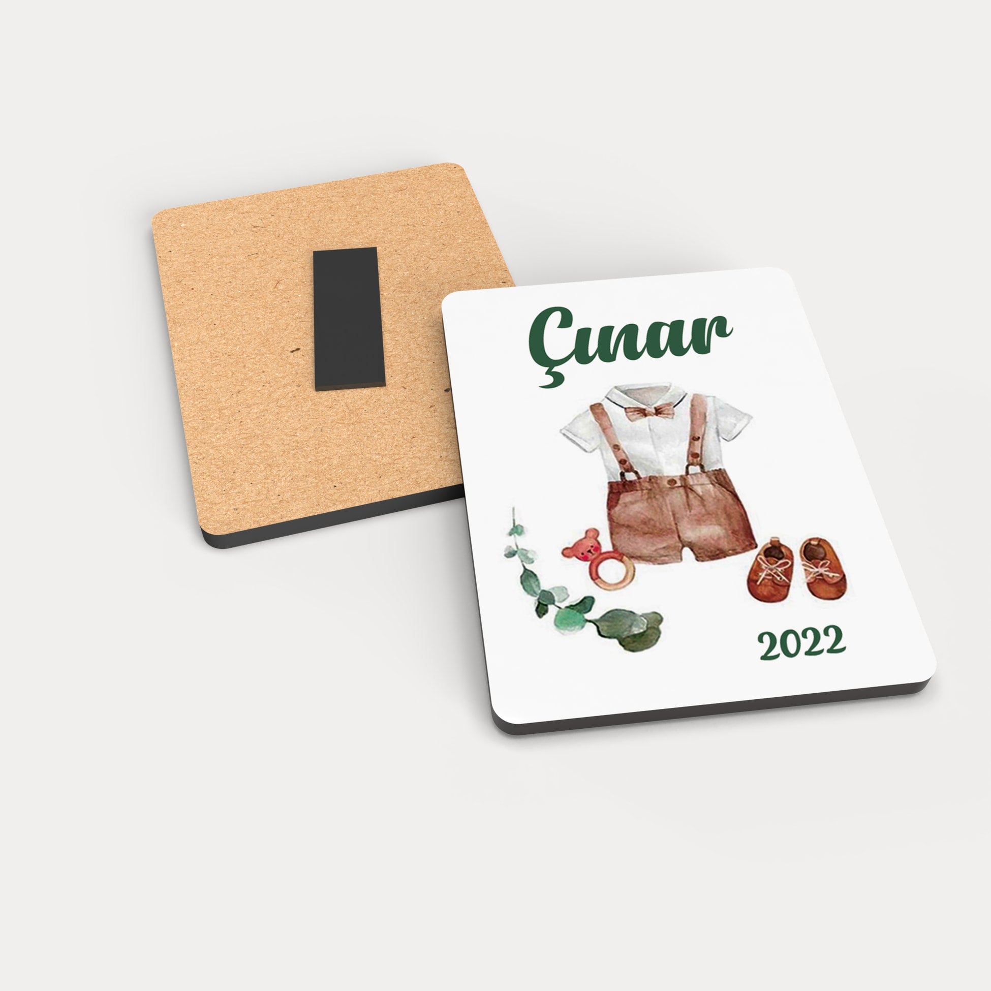 Erkek Çocuk Kıyafeti Desenli Ahşap Magnet