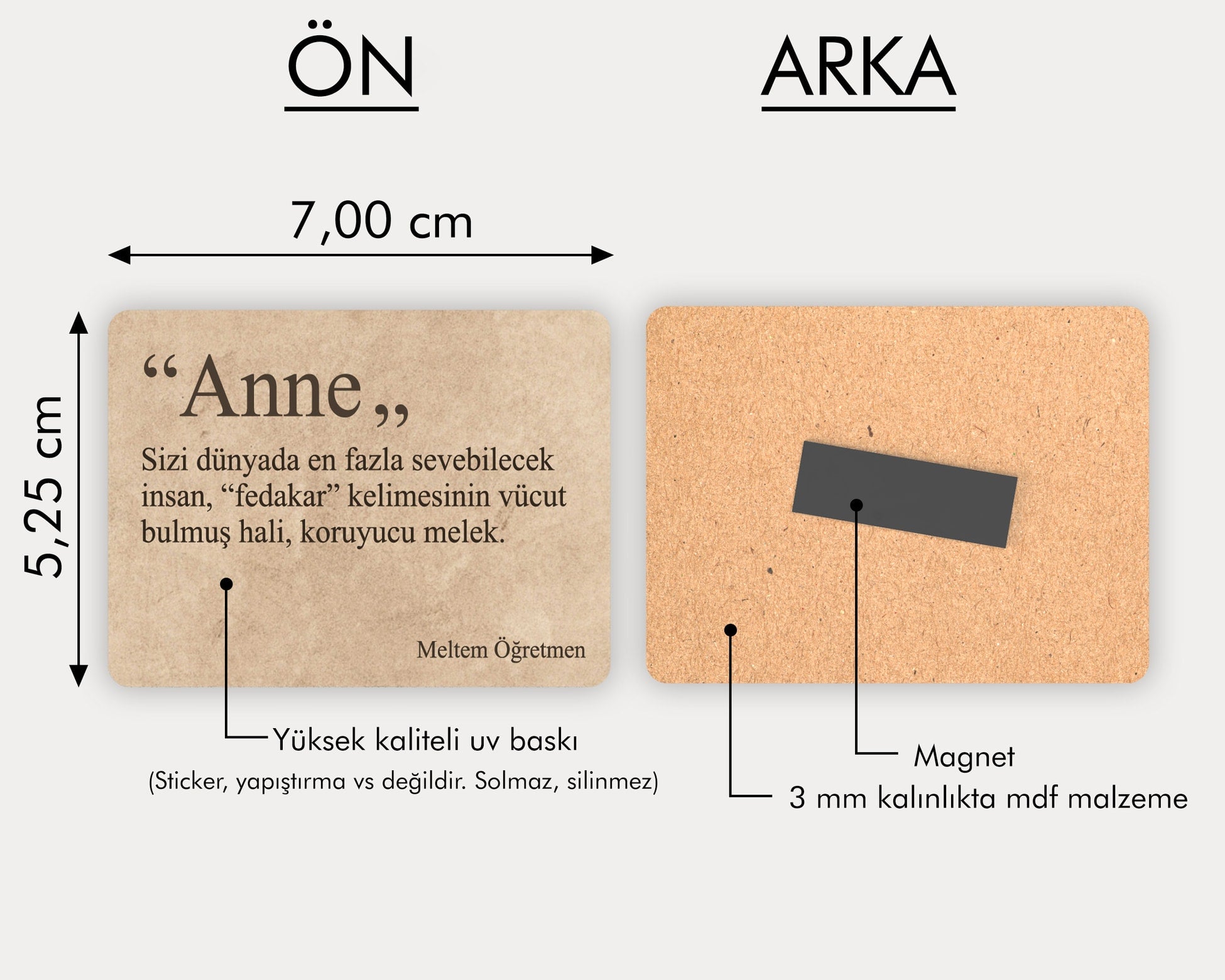 Anneler Günü Temalı Ahşap Magnet