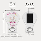 Pembe Fil Desenli Balon Açacak Magnet