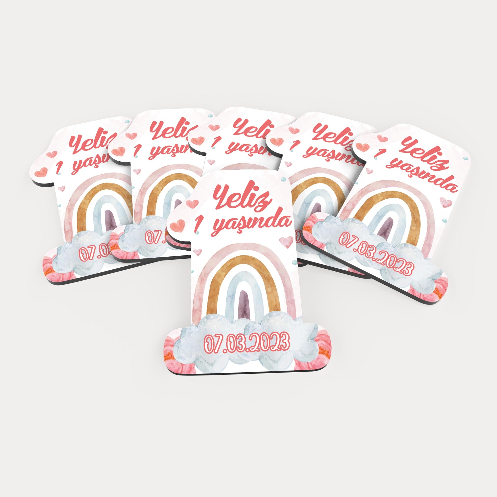 Gökkuşağı Desenli Ahşap Magnet