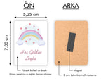 Gökkuşağı Desenli Ahşap Magnet