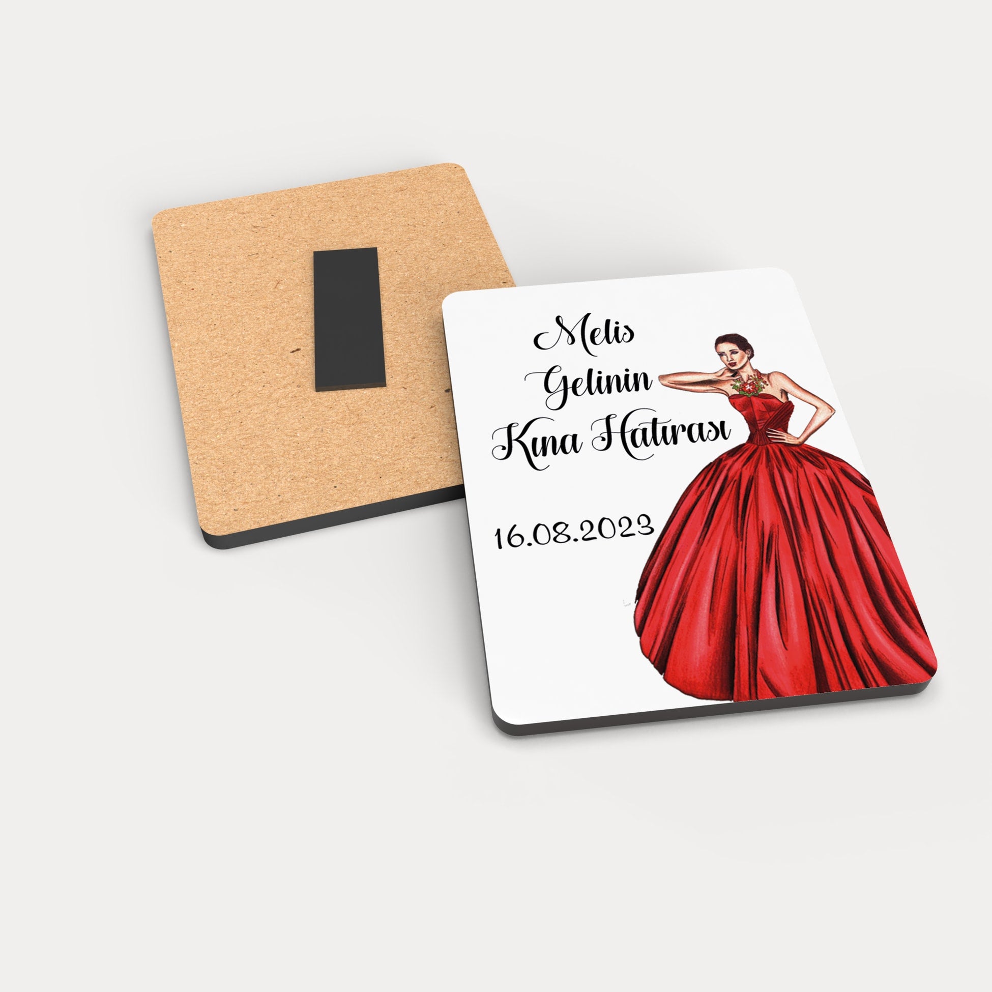 Kına Kızı Temalı Ahşap Magnet