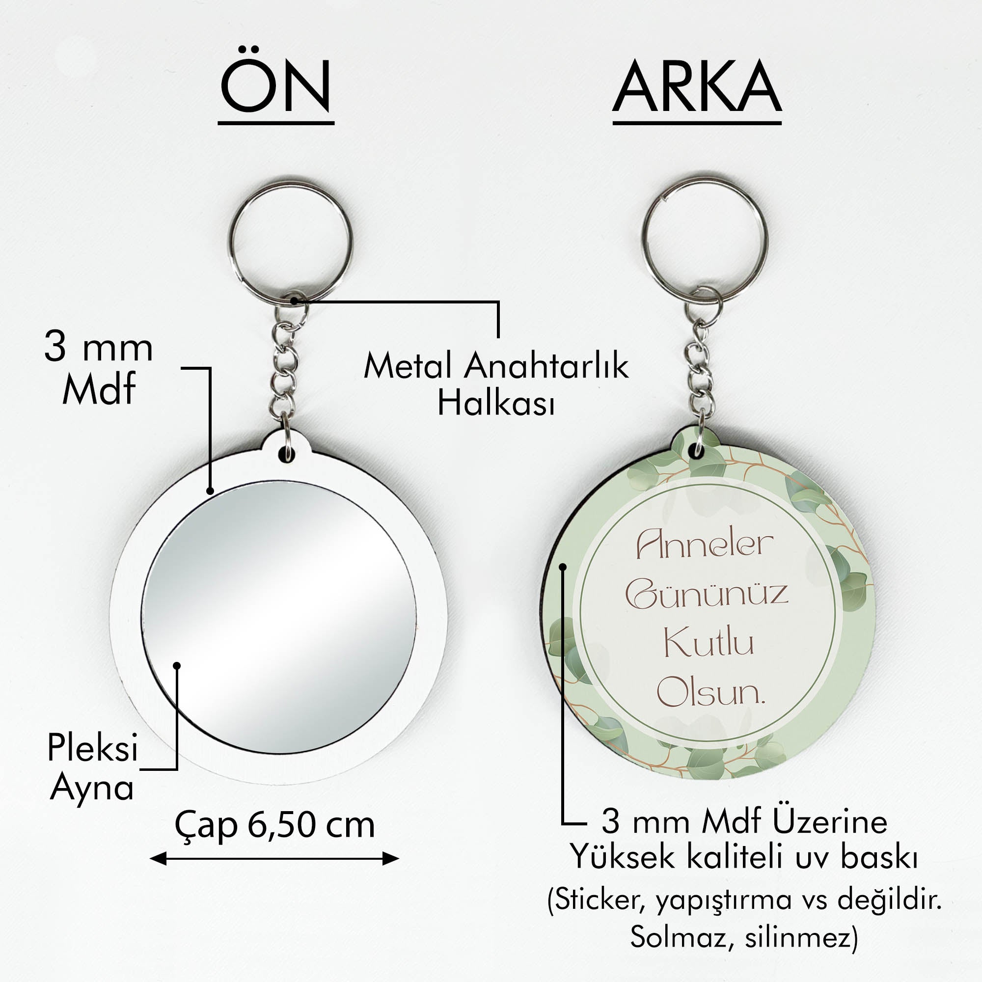 Anneler Günü Temalı Anahtarlıklı Ayna