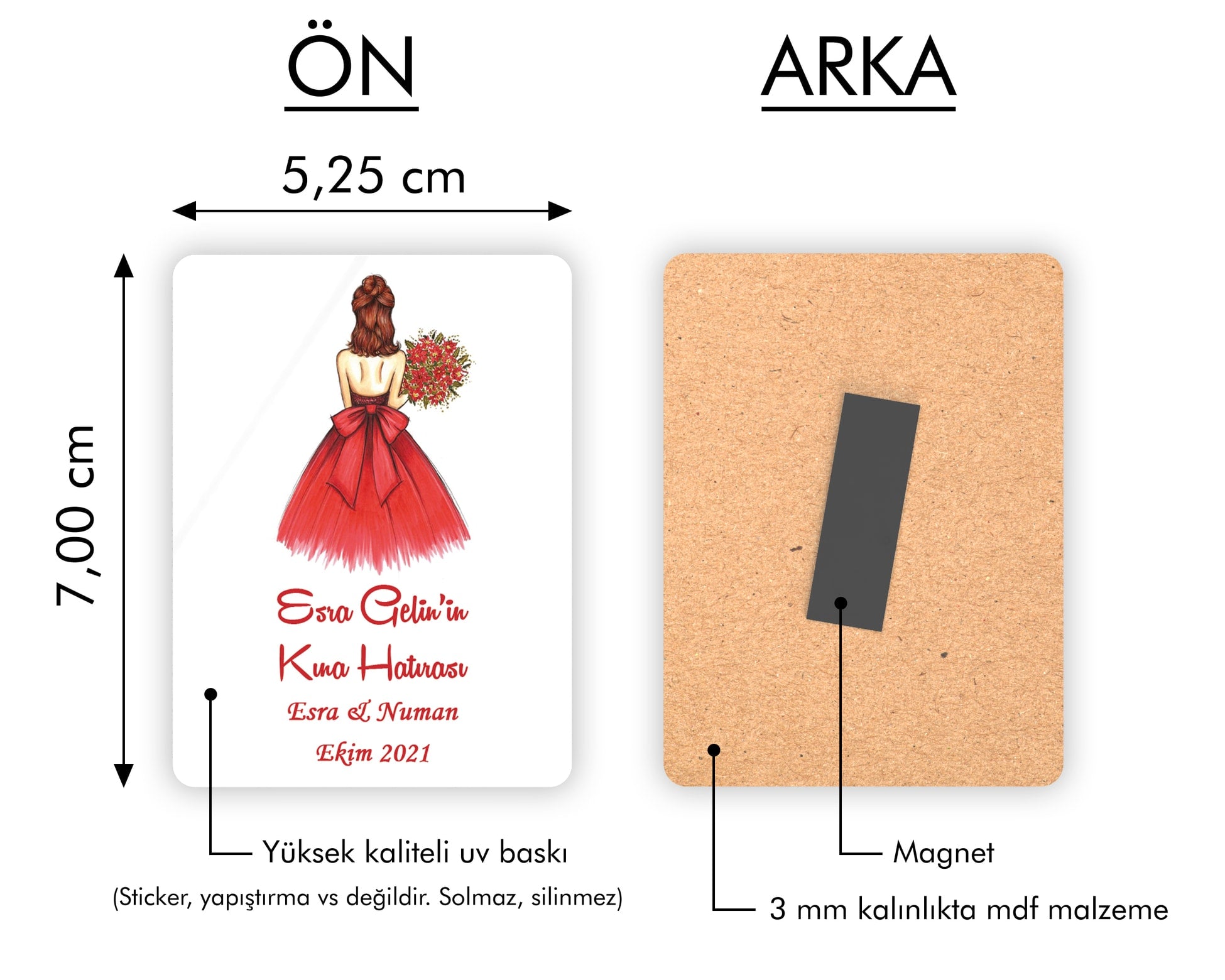 Kına Kızı Temalı Ahşap Magnet