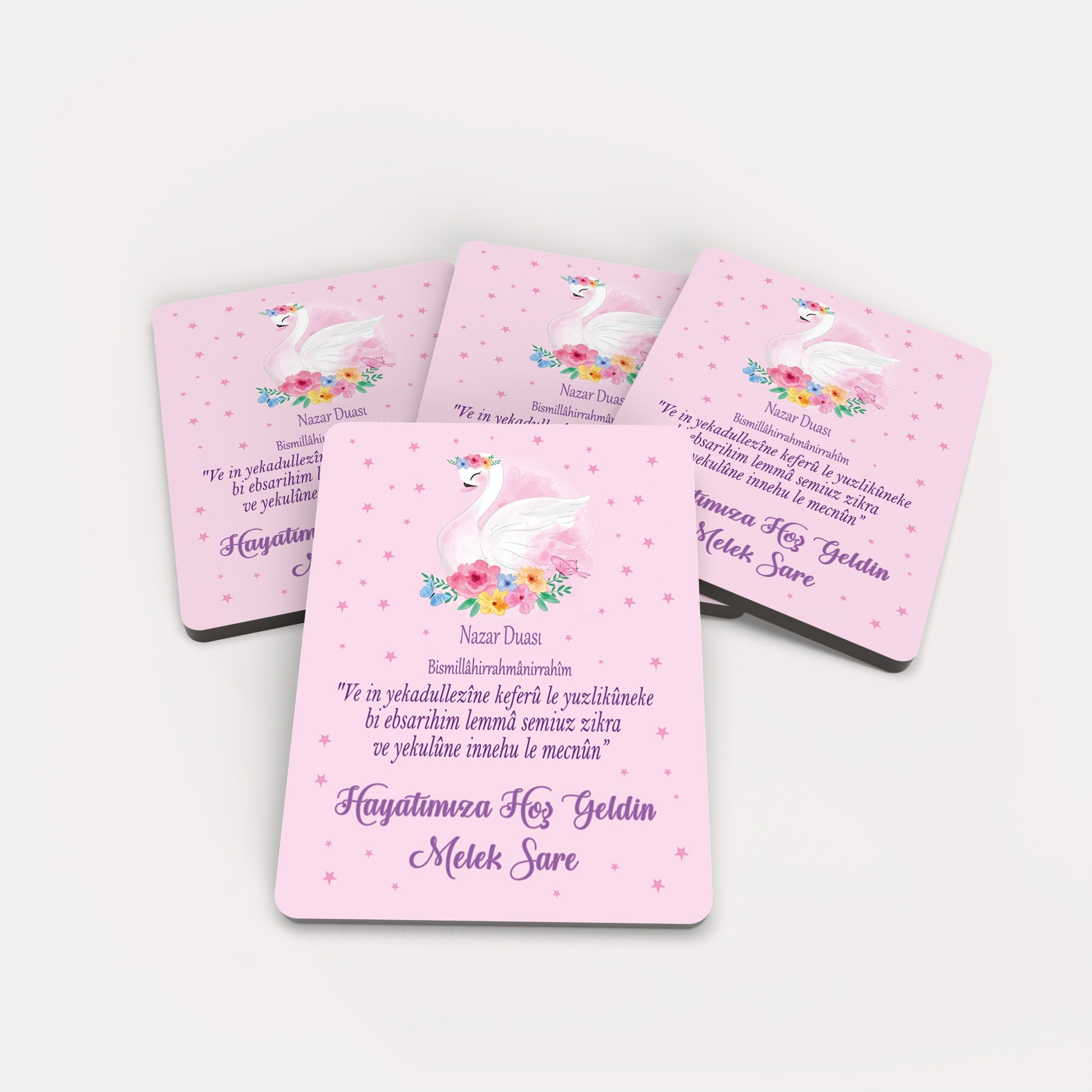 Kuğu Desenli Ahşap Magnet