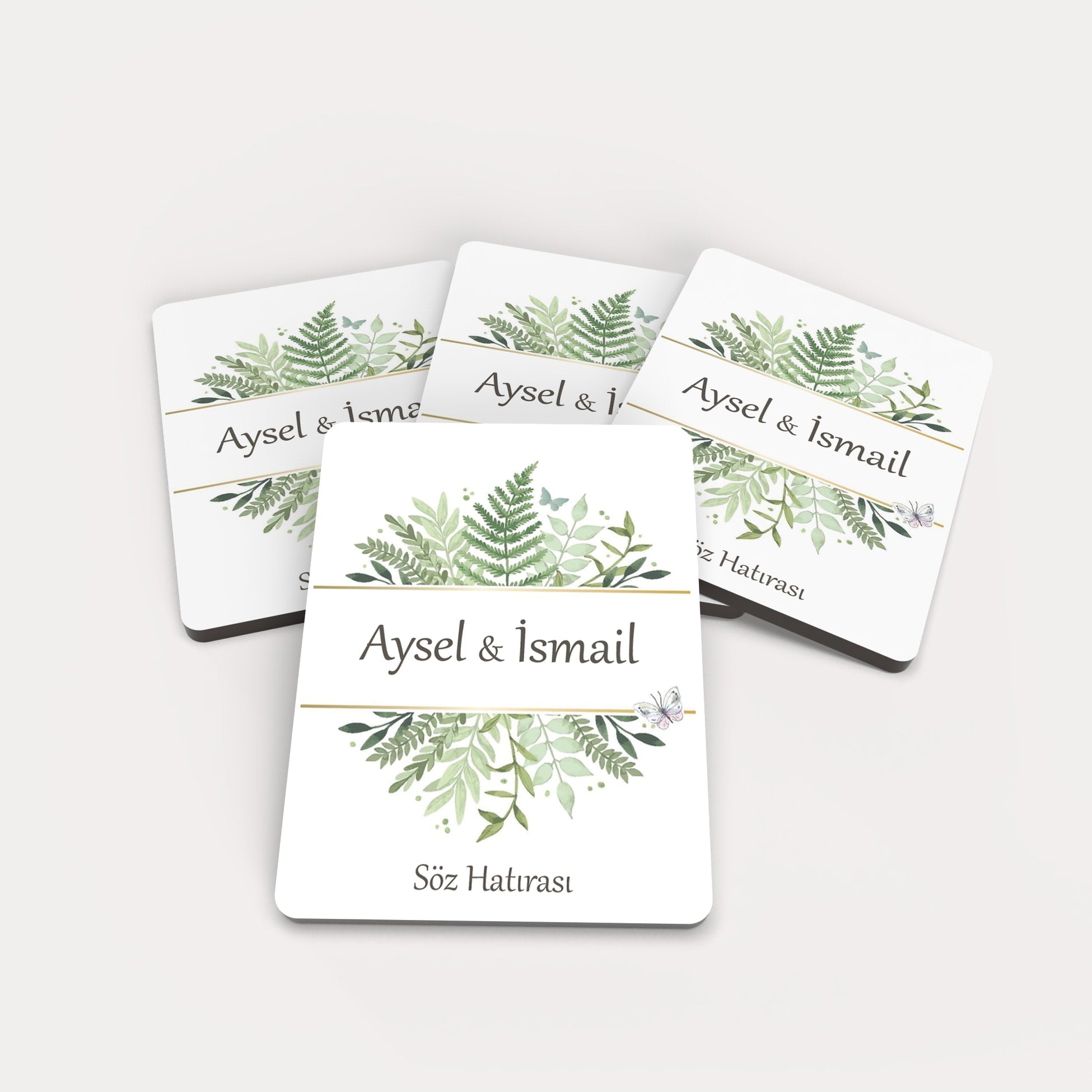 Yaprak Temalı Ahşap Magnet