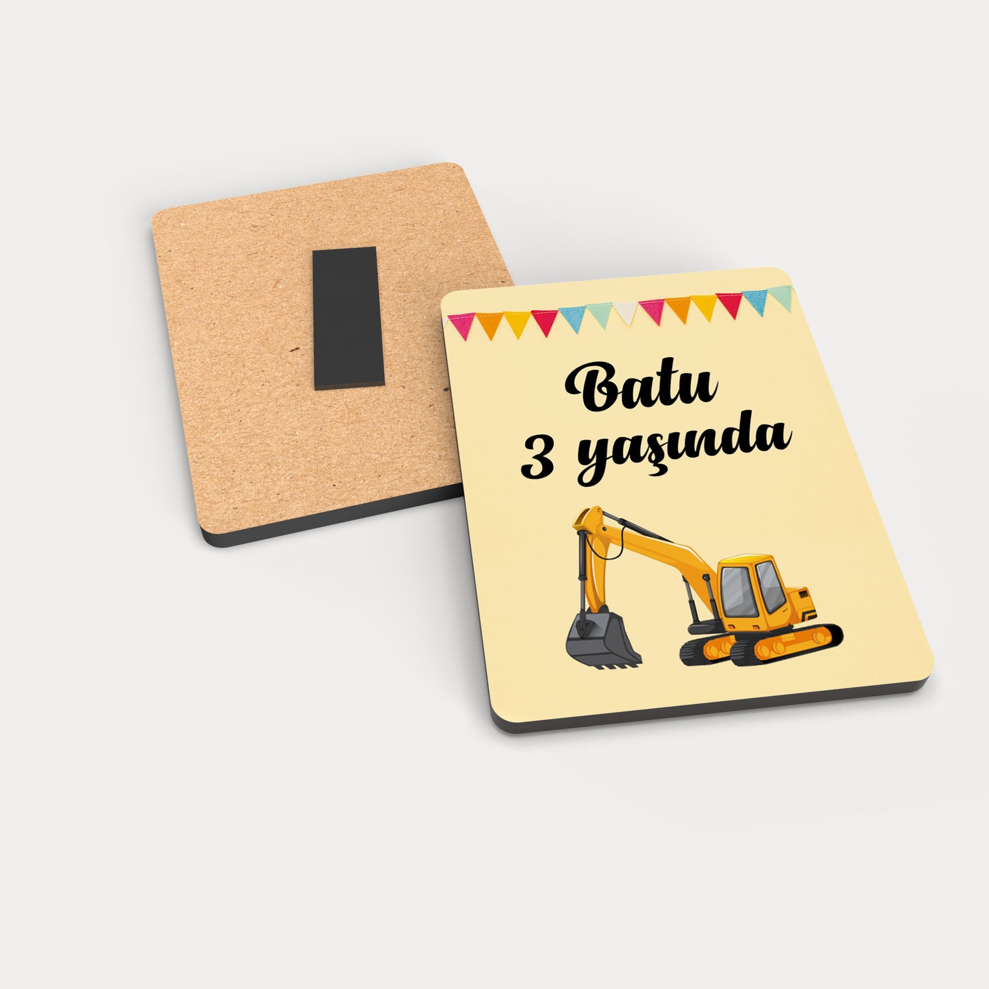 İnşaat Temalı Ahşap Magnet