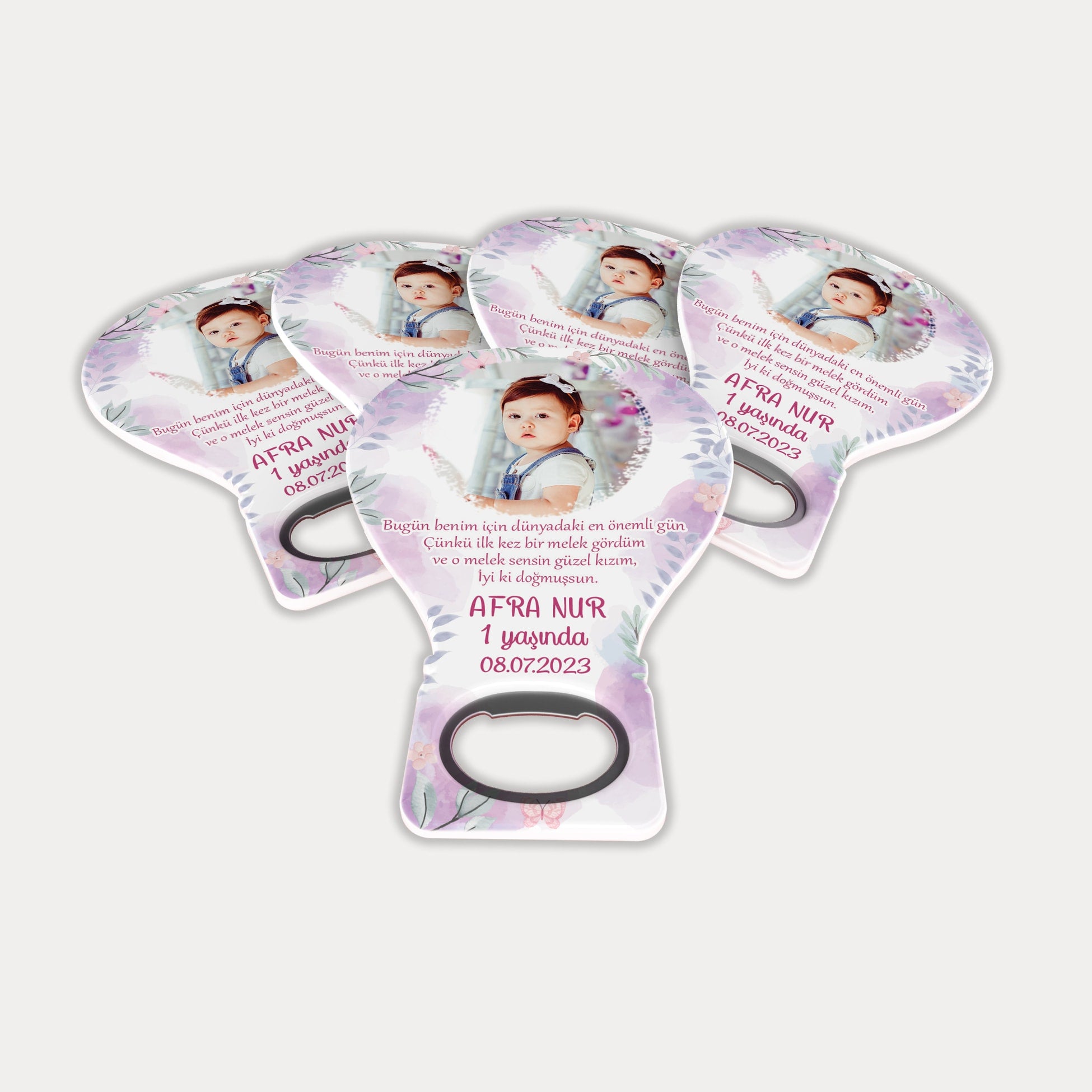 Mor Çiçek Temalı Balon Açacak Magnet