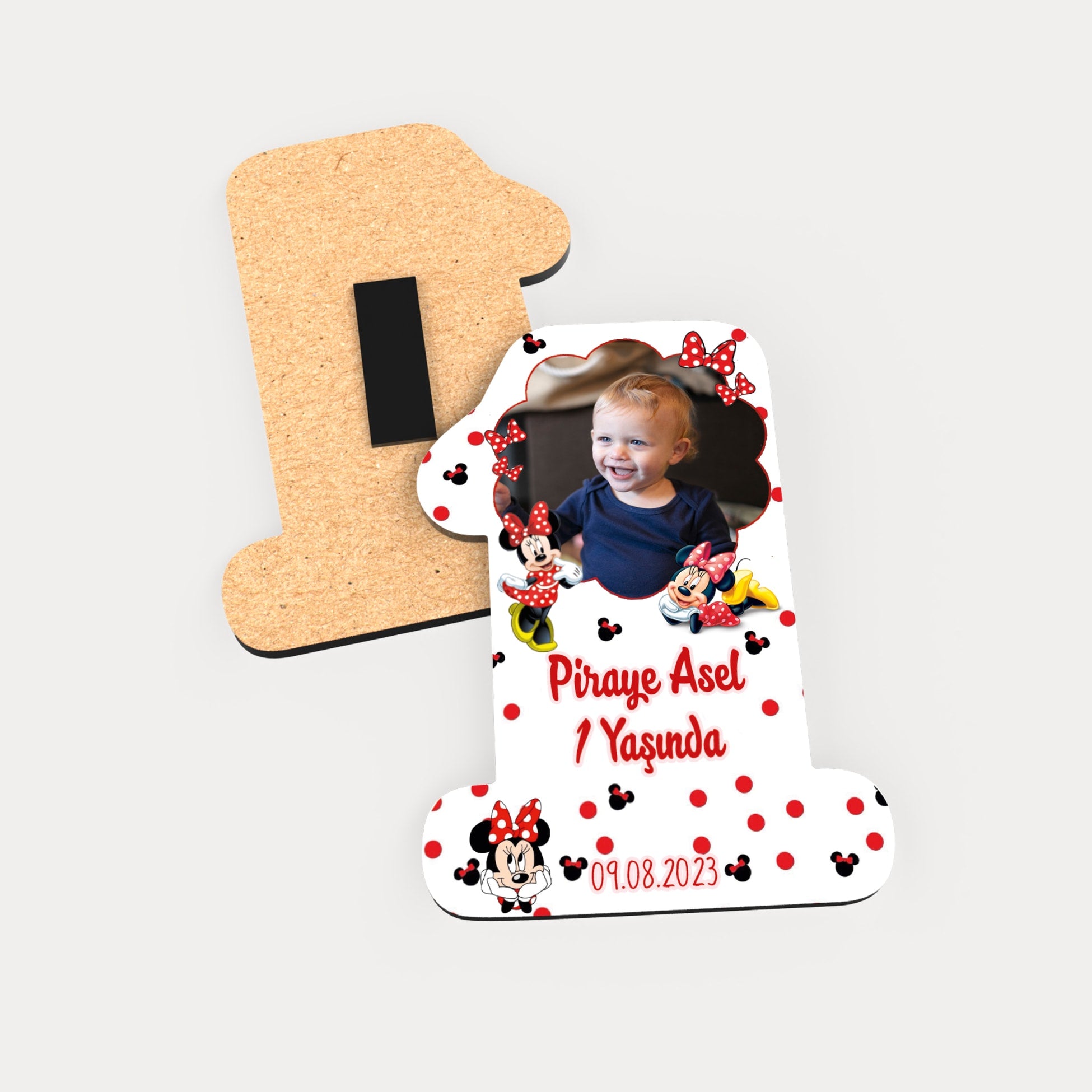 Minnie Mouse Temalı Ahşap Magnet