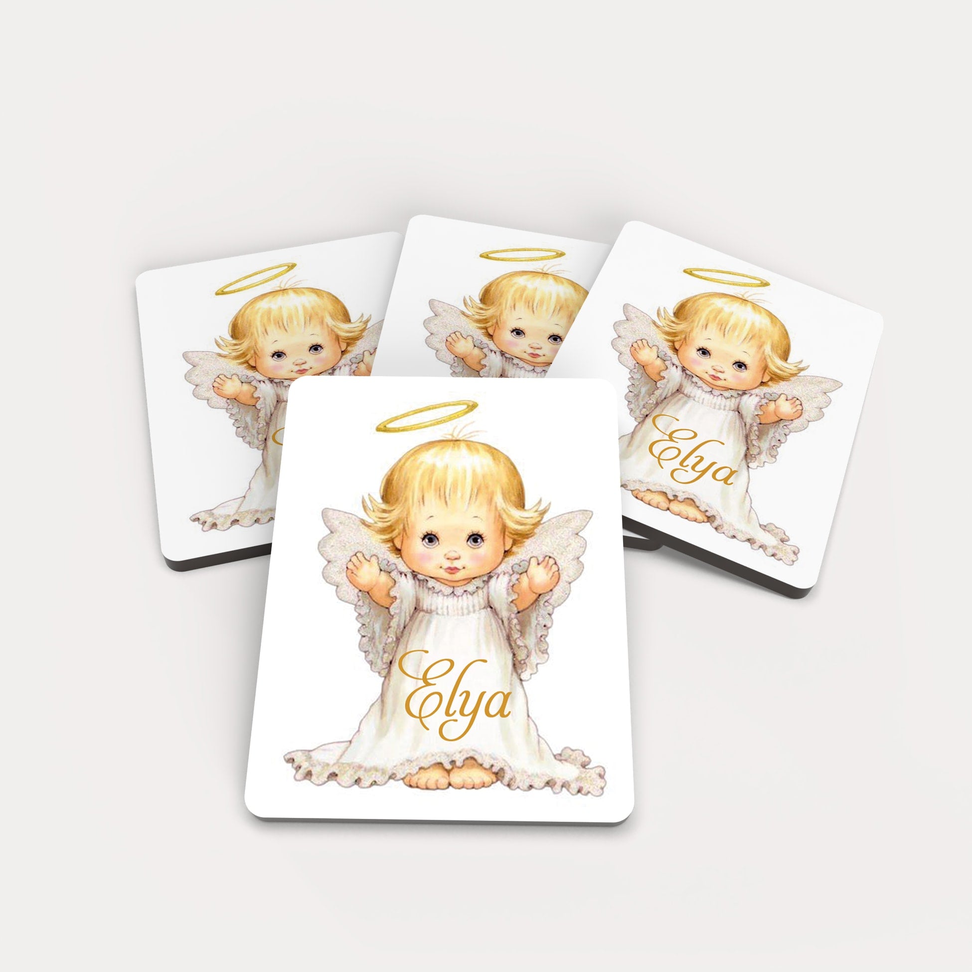 Melek Desenli Ahşap Magnet