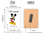 Mickey Mouse Temalı Ahşap Magnet