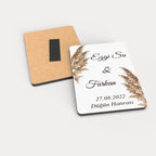 Pampas Desenli Ahşap Magnet