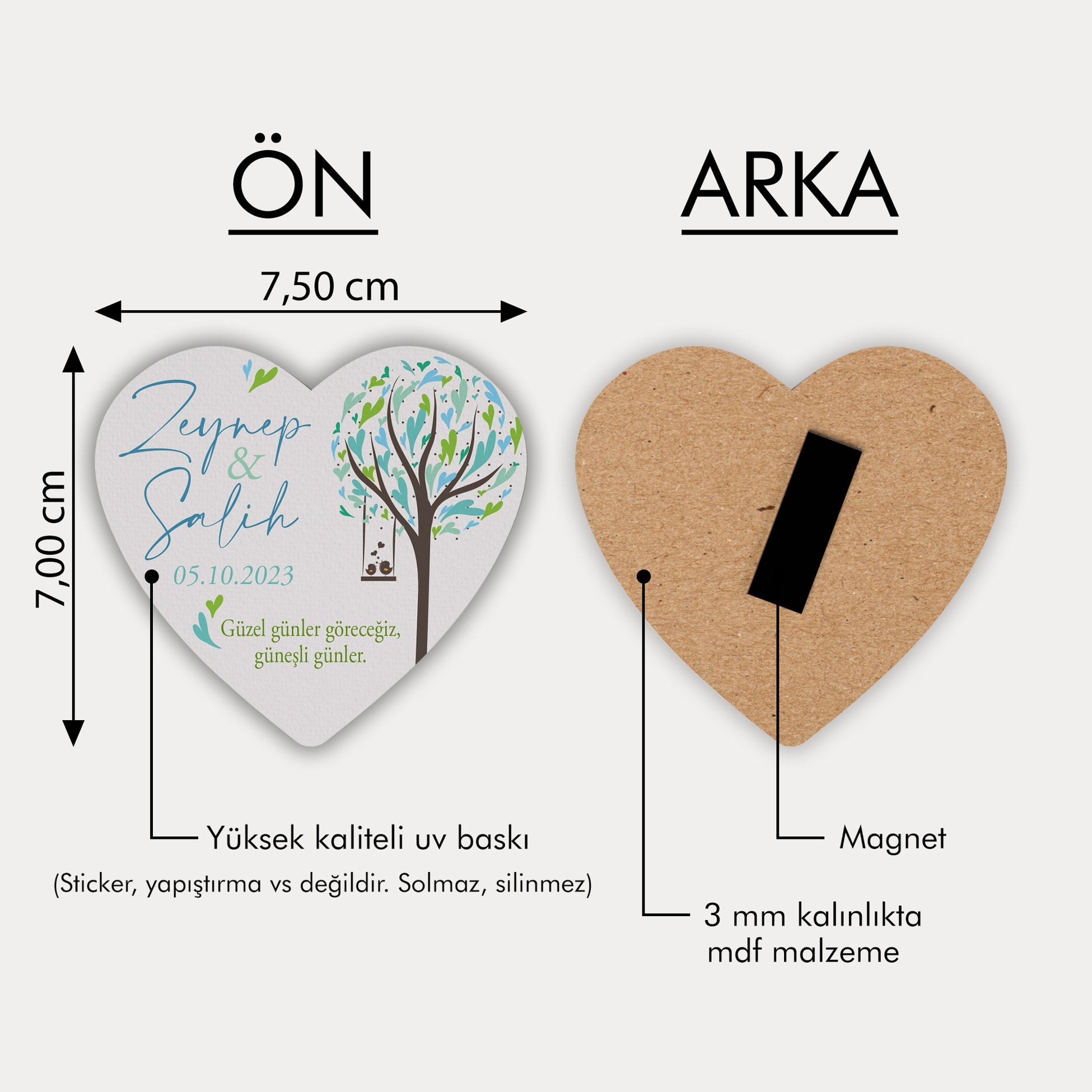 Ağaç Desenli Ahşap Magnet