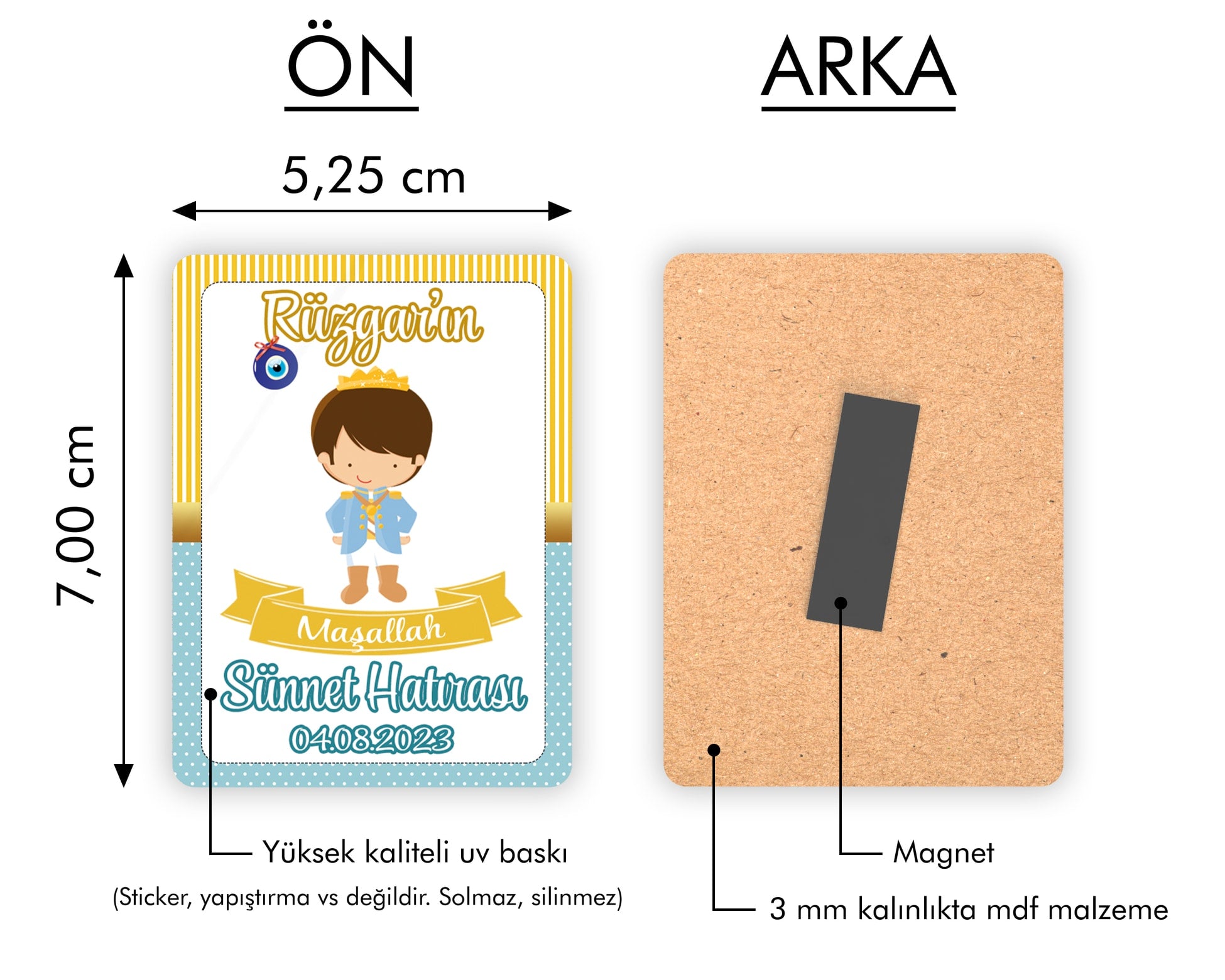 Sünnet Düğünü Temalı Ahşap Magnet