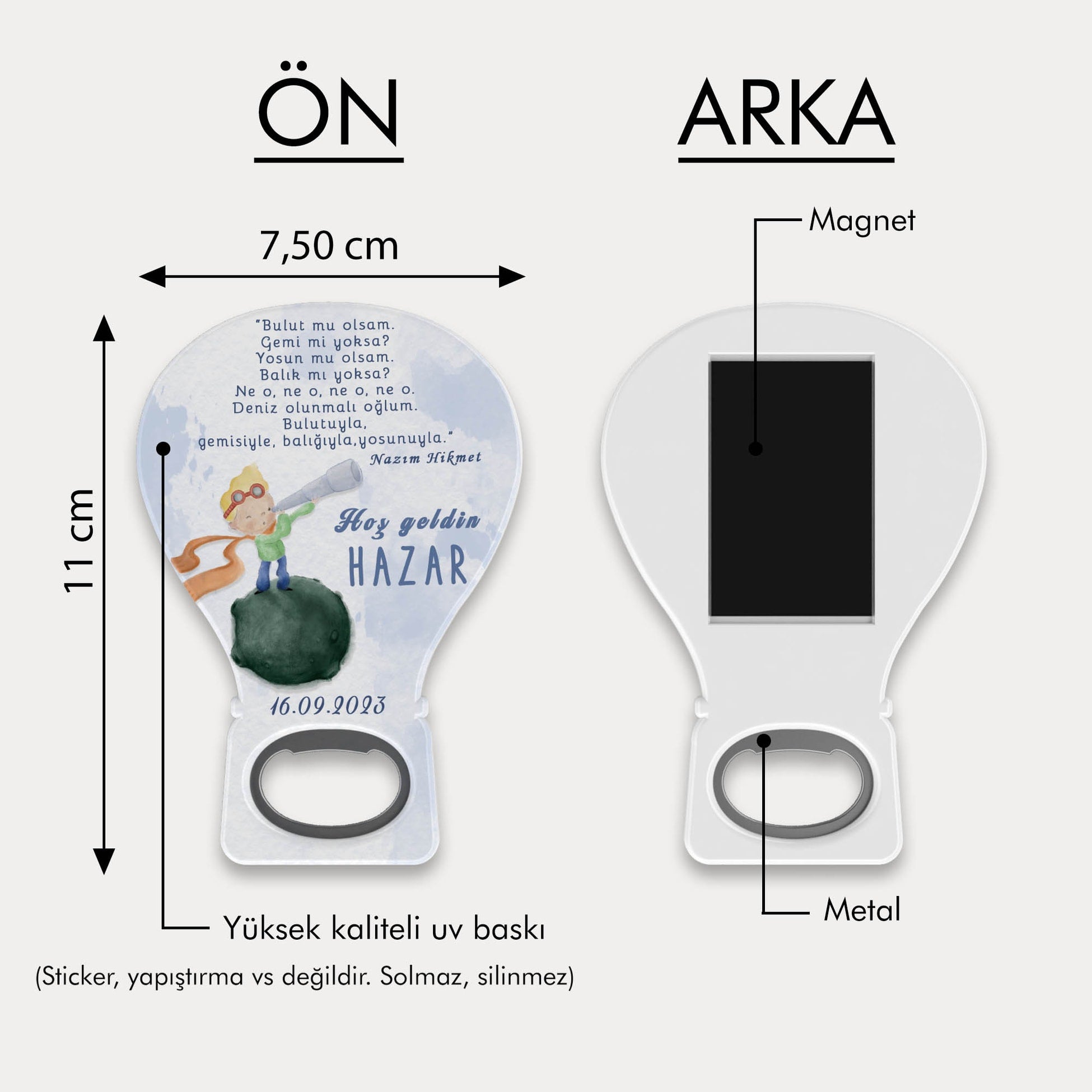 Küçük Prens Desenli Balon Açacak Magnet