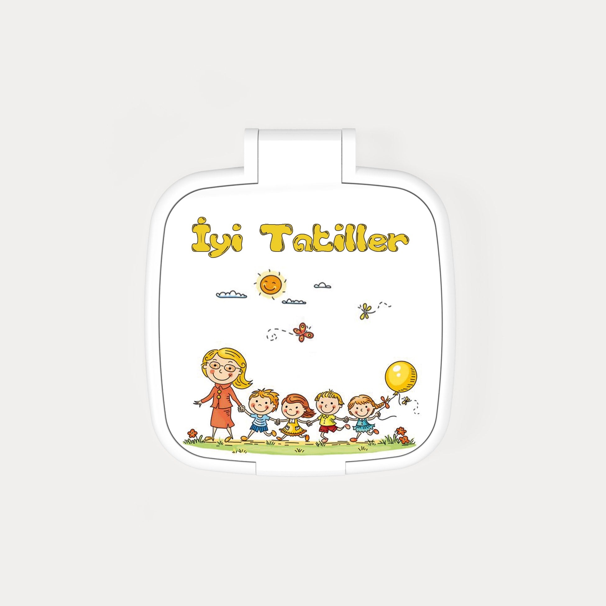 Okul Tatili Temalı Kare Ayna