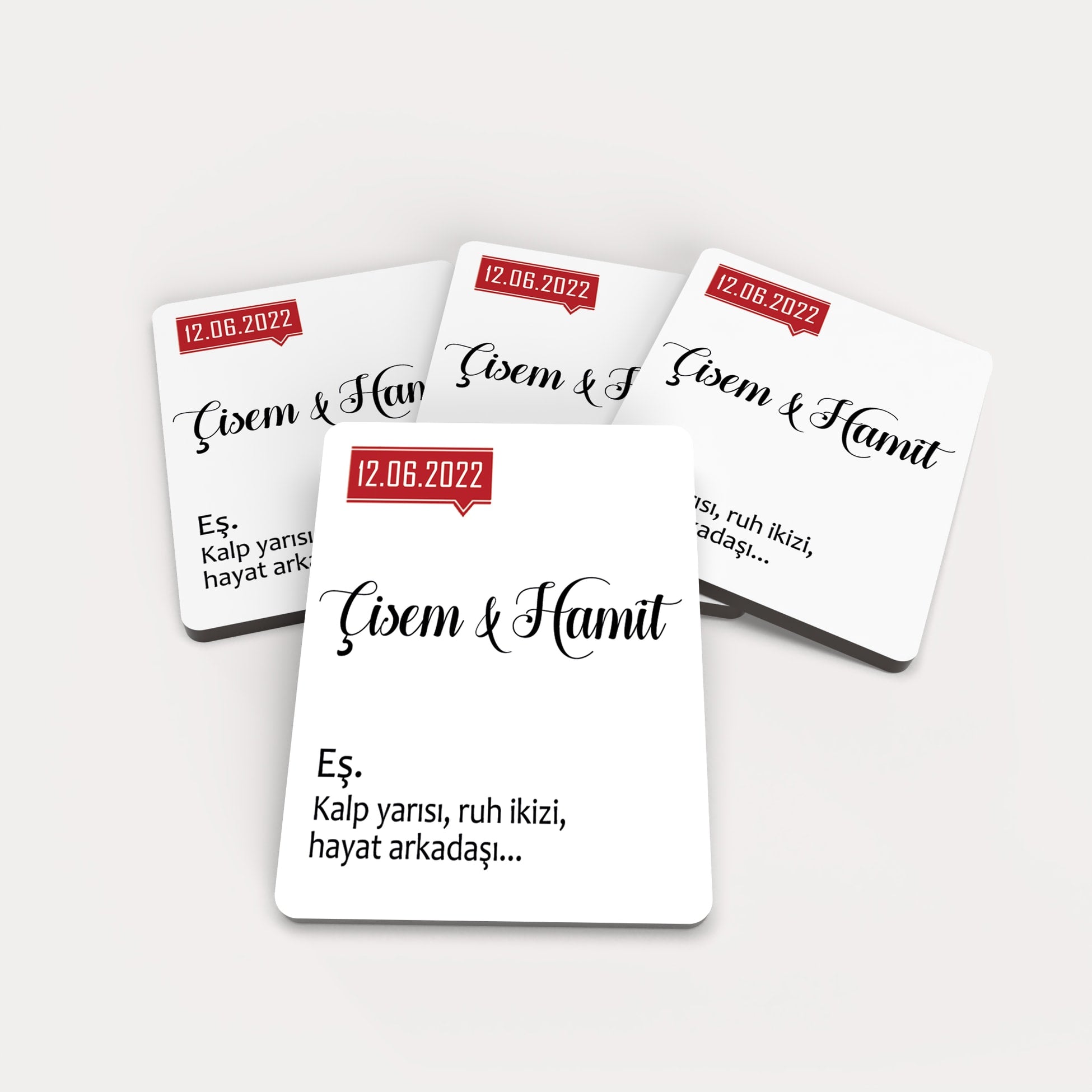 Eş Yazılı Ahşap Magnet