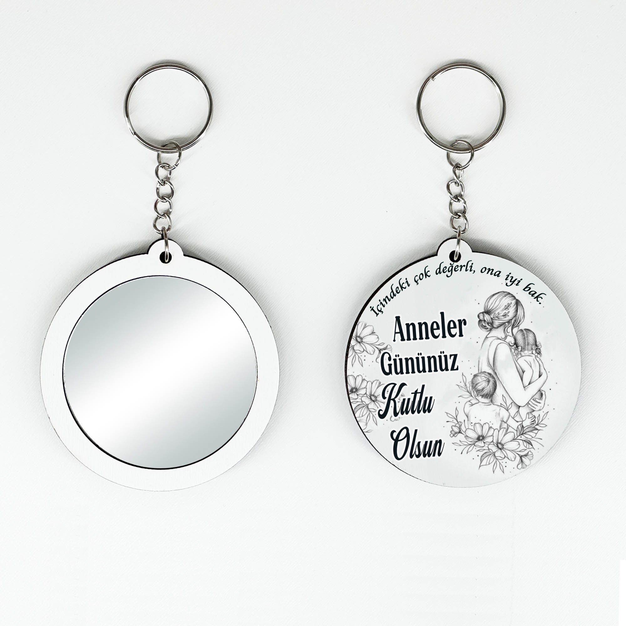 Anneler Günü Temalı Anahtarlıklı Ayna