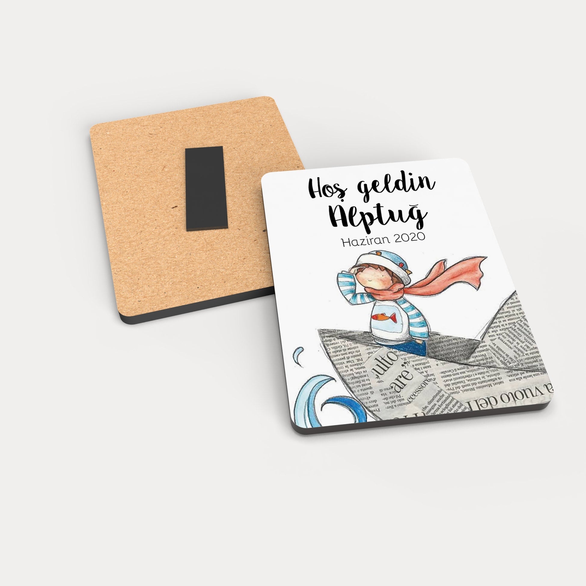 Erkek Bebek Temalı Ahşap Magnet