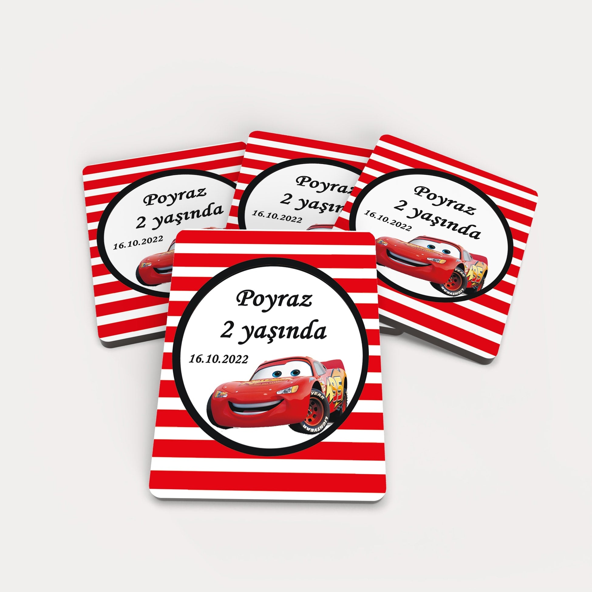 Şimşek Mcqueen Temalı Ahşap Magnet