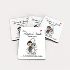 Şıpsevdi Gelin Damat Desenli Ahşap Magnet