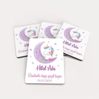 Mor Unicorn Desenli Ahşap Magnet