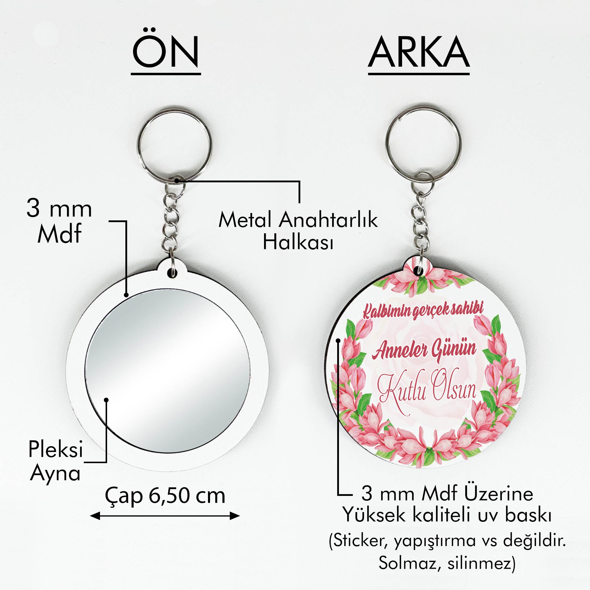 Anneler Günü Temalı Anahtarlıklı Ayna