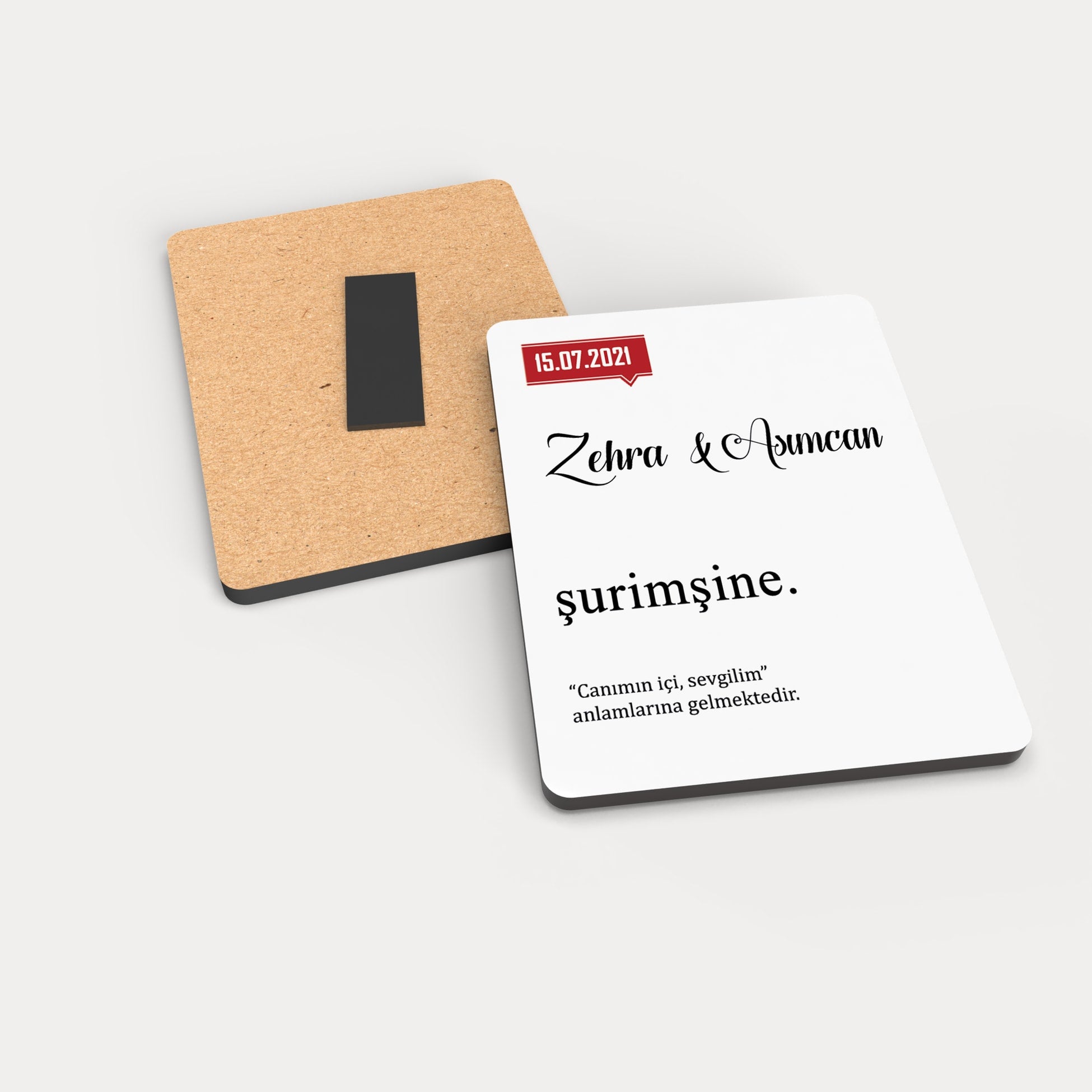 Şurimşine Yazılı Ahşap Magnet