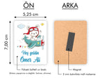 Uçakta Ayıcık Desenli Ahşap Magnet