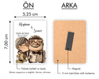 Up Temalı Ahşap Magnet