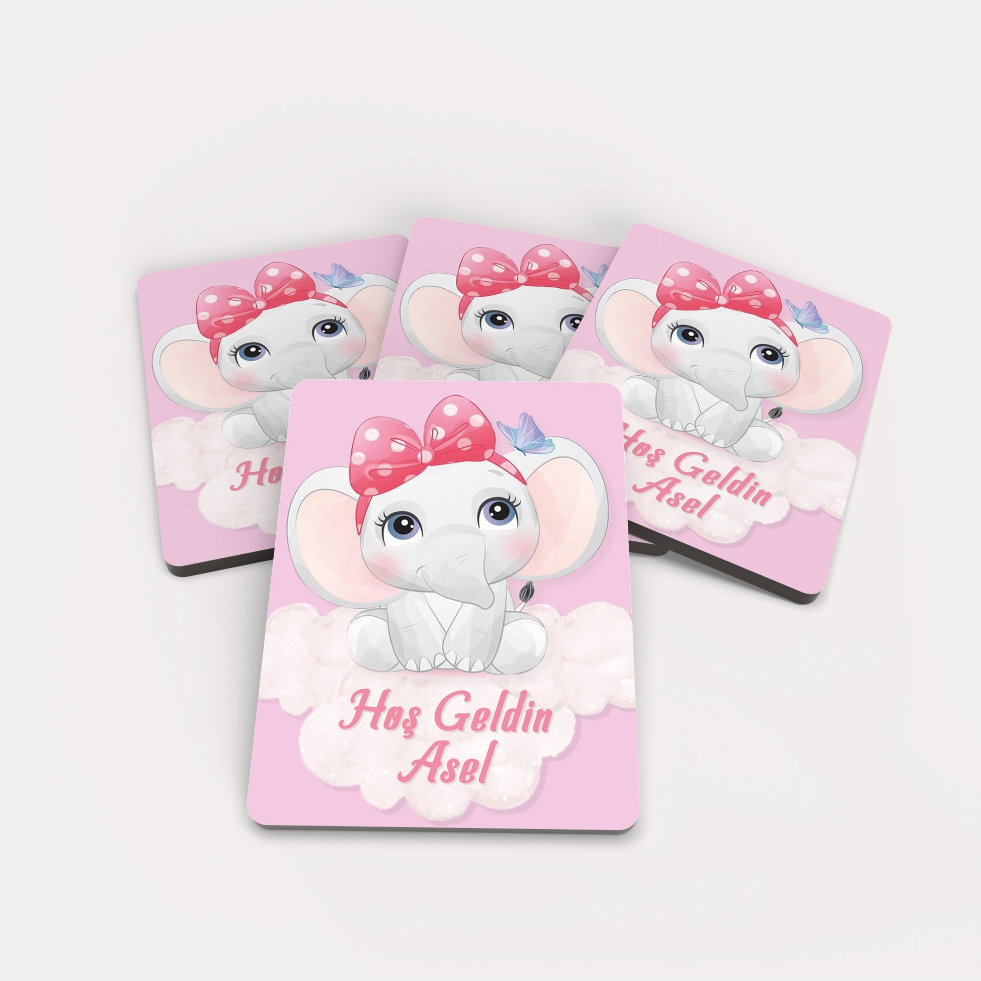Bebek Fil Temalı Ahşap Magnet