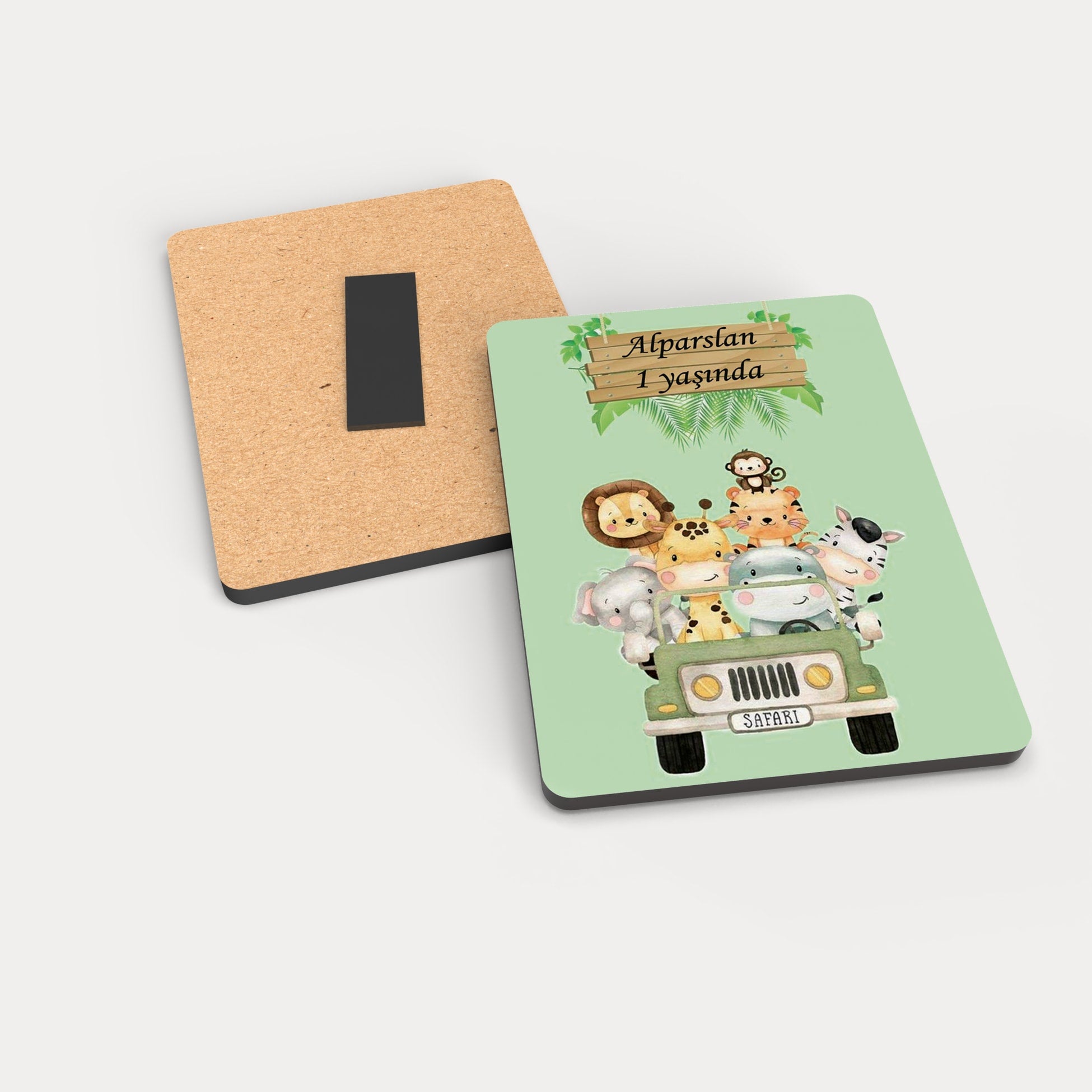 Safari Temalı Ahşap Magnet