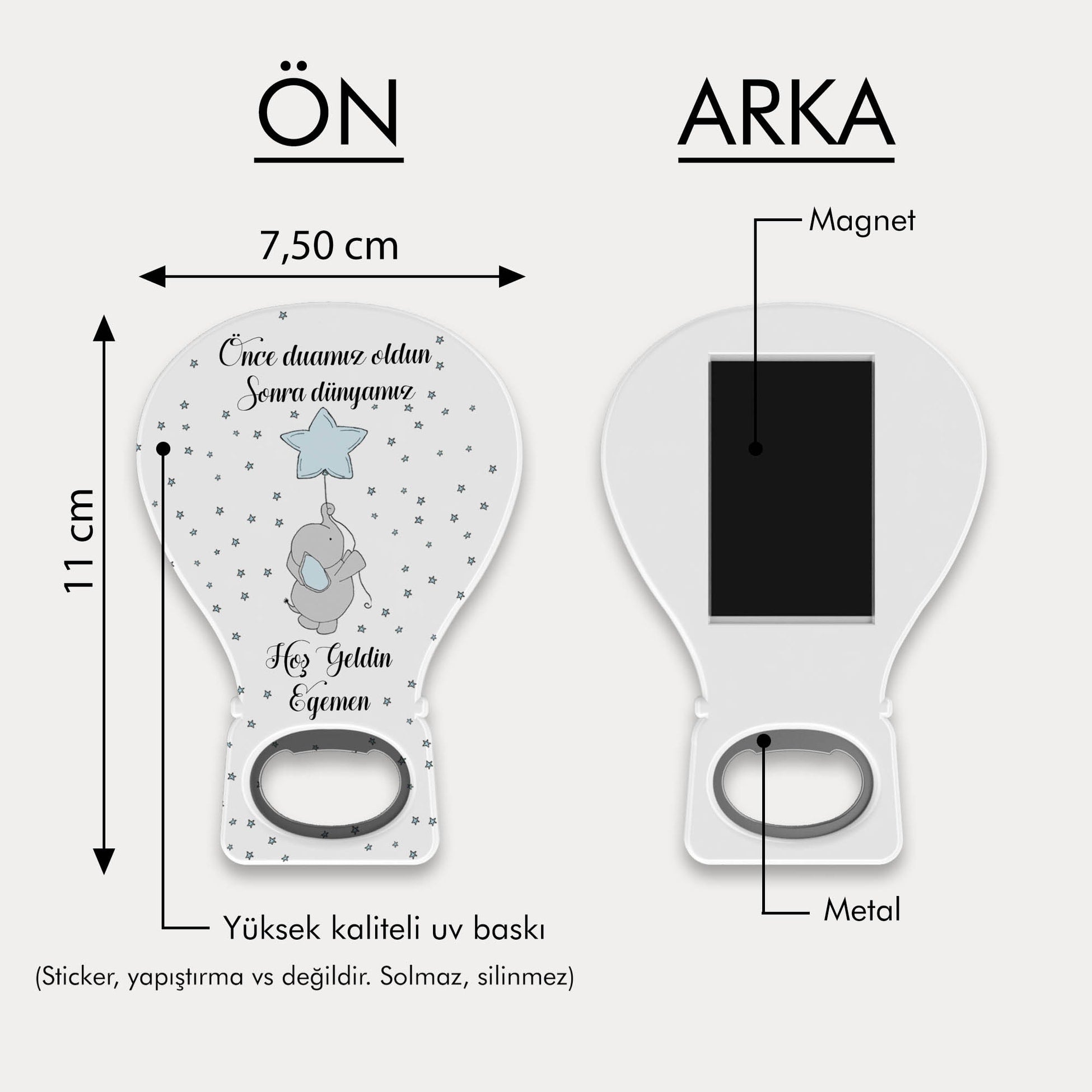 Fil Desenli Balon Açacak Magnet