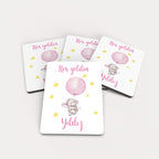 Pembe Balon Tutan Fil Desenli Ahşap Magnet