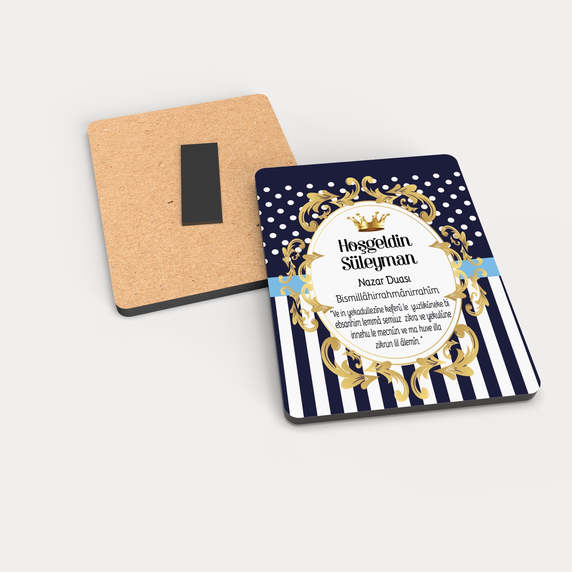 Taç Desenli Ahşap Magnet