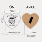 Arabada Gelin Damat Figürlü Ahşap Magnet