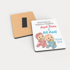 İkiz Bebek Temalı Ahşap Magnet